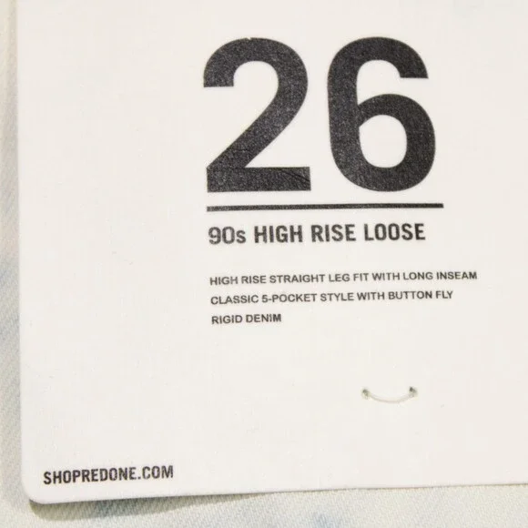 Re/Done NWD Jeans Size 26 US 90s High Rise Loose Sunbleached Off-White / Blue
